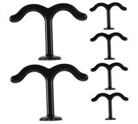 VALICLUD 6pcs Heavy Duty Ceiling Mounted Double Hooks Black Zinc Alloy Coat and Towel Hangers European Minimalist Style Multipurpose for Kitchen Bedroom Entryway Space Saving Storage