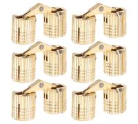 VALICLUD 6pcs Hidden Brass Barrel Hinges for Wooden Furniture and Boxes, 180 Degree Opening Angle, Silent and Smooth Operation, for DIY Hand Craft and Small Kitchen Storage Solutions