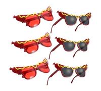 VALICLUD 6pcs Hot Dog Sunglasses Party Glasses Lightweight Reusable Fun Novelty Eyewear for Adults and Family Gatherings Themed Events and Summer Luau Celebrations