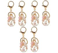 VALICLUD 6pcs Kawaii Cherry Blossom Bunny Keychain Cute Friendship Keychain Accessories for Bags and Backpacks Party Bag Stuffers School Carnival Prizes Design