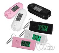 VALICLUD 6pcs Keychain Watch Digital for Boys and Girls Women Mini Pocket Watch Chain Luminous LCD Screen for Students Exam Study Work