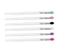 VALICLUD 6PCS Large Sequined Silicone Eyeshadow Brushes Soft Head Makeup Application Tool with Handles for Comfortable Use and Easy Cleaning Mixed Colors for Daily Makeup and