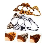 VALICLUD 6pcs Leopard Print Cat Ears Headbands Lightweight Hair Hoops Comfortable Cosplay Headwear for Halloween Birthday Christmas Party Accessories