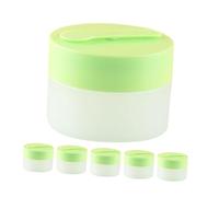 VALICLUD 6pcs Matte Plastic Lotion Jars with Replaceable Inner Containers and Magnetic Spoon Refillable Cosmetic Storage Pots for Face Cream Eye Shadow Lip Balm Travel Friendly Durable