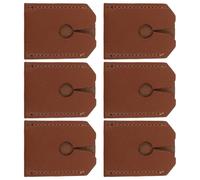 VALICLUD 6Pcs Men’S Head Protective Case Set Brown PU Leather Safety Travel Accessories Portable Shaving Storage Sleeve
