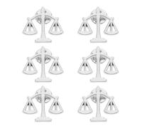 VALICLUD 6pcs Metal Justice Lawyer Brooch Pins for Men Scale of Justice Lapel Badge Sophisticated Collar Pins for Suit Shirt Sweater Secure Attachment Legal Accessories