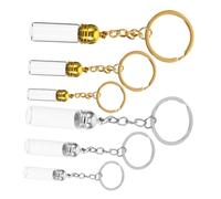 VALICLUD 6pcs Mini Transparent Glass Bottles Keychain Leakproof Vials for Essential Oils Perfume DIY Crafts Durable Keychain Pendant for Stylish Accessory Bags Purses