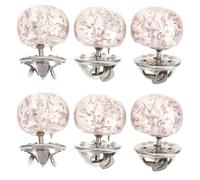 VALICLUD 6pcs No Sew Buttons for Cardigans and Dresses, Decorative Pink Plastic Stainless Steel Collar Snap Buttons, for Banquet and Family Gathering Accessories