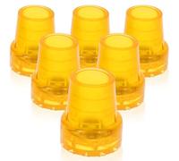VALICLUD 6pcs Non-Skid Rubber Walking Stick Pads Crutch Tip Covers Orange Protective Cane Feet Replacement for Mobility Aids and Walking Canes