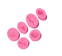 VALICLUD 6pcs Ocean Series Pearl Shape Silicone Cake Mold Food-Safe Non-Stick Seashell Biscuit Baking Moulds for Handmade Pastry Party Dessert Decoration Easy to Clean Pink