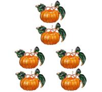 VALICLUD 6pcs Orange Alloy Pumpkin Brooch Realistic Plant-shaped Halloween Pins Autumn Decorative Breastpin Accessories for Party Wear