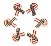 VALICLUD 6pcs Patriotic American Flag Lapel Pins with Smooth Fastening, Golden Alloy Material, Versatile Star and Ribbon Design for 4th of July and Veteran’s Events on Shirts and Backpacks