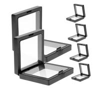VALICLUD 6pcs Pe Film Plastic Jewelry Box Floating Suspension Ring and Bracelet Display Case Black 7x7x2cm Multipurpose Storage for Packaging