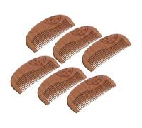 VALICLUD 6pcs Peach Wood Comb Handmade Sandalwood Curved Hair Comb for Men Natural Wooden for Curly Hair for Scalp Massage and Travel Styling
