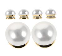 VALICLUD 6pcs Pearl Magnetic Brooch Pins No Sew Safety Clips for Women Clothes Friendly No Design with Strong Magnets Elegant Faux Pearl Buttons for Scarves Dresses Sweaters and Shirts