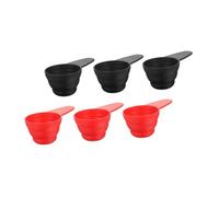 VALICLUD 6pcs Plastic Measuring Spoons with Clear Scales for Precise Coffee Bean Milk Powder Measurement Baking Scoops in Black and Essentials for Espresso and Cooking