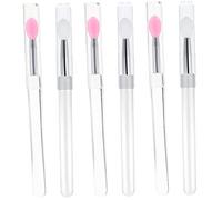 VALICLUD 6Pcs Portable Silicone Lip Brush Set Dustproof Caps Multi-use Lip Applicators for Women Makeup for Lipstick and Mask Application