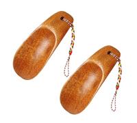 VALICLUD 6pcs Portable Wooden Shoehorns Smooth Ergonomic Design for Comfortable Shoe Assistance and Odorless Material for Men Women and Seniors