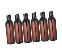 VALICLUD 6pcs Press Lid Travel Bottles Portable Refillable Empty Cosmetic Containers for Shampoo Lotion Toiletries Brown Bottles with Black Caps Leak and Odorless Design for Outdoor Use