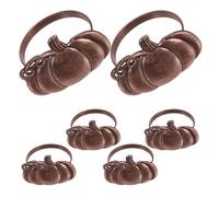 VALICLUD 6pcs Pumpkin-shaped Napkin Rings for Dinner Table Alloy Material Decorative Napkin Holders Fit for Towels for Halloween and Fall Harvest Holiday Parties