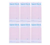 VALICLUD 6pcs Red Guest Check Pads for Restaurant Operations, Paper Receipt Pad with 50 Sheets Each, Efficient Order Management Notepad for Servers in Upscale Venues