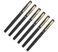 VALICLUD 6pcs Refillable Calligraphy Brush Pen Set with Replaceable Ink Cartridges, Metal Portable Brush Pens for Lettering and Office Use, for Adults and Students