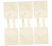 VALICLUD 6Pcs Reusable Blank Canvas Tote Bags Large Capacity Shoulder Storage Pouch for Shopping DIY Painting and Everyday Use Lightweight and Stylish Handbag