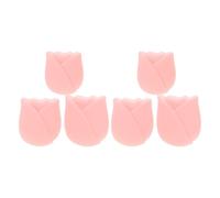 VALICLUD 6pcs Rose Shape Silicone Makeup Brush Holders Dustproof Travel Brush Protectors Reusable Organizer Cases for Women Compact Beauty Tool Storage