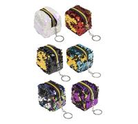 VALICLUD 6pcs Sequin Coin Purse for Women Mini Cubic Wallet Change Purse Money Pouch Pouch Wedding Money Wallet