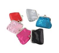 VALICLUD 6pcs Sequin Purse Women's Coin Pouch Small Wallet Pouches for Girls Fashion Slim Change Bag Buckle