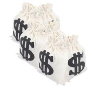 VALICLUD 6pcs Sign Drawstring Pouches Party Favor Bags for Role Play Props and Storage Canvas Style with Easy Close Design for Wedding Birthday Celebration