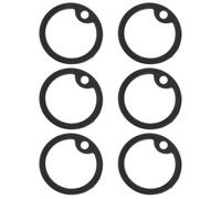 VALICLUD 6pcs Silicone Dog Tag Protective Covers Noise Reduction Wear Resistant Round Black Replacement Pet Tag Silencers for Dog Collar