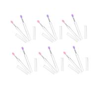 VALICLUD 6pcs Silicone Lip Mask Spoons with Lids Skin Friendly Eyeshadow and Lip Brush Soft Flexible Makeup Applicators and Liquid Cosmetics Pink and Purple Heads