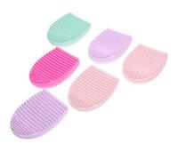 VALICLUD 6pcs Silicone Makeup Brush Cleaning Pads Beauty Cleaner Scrubber with Mixed Colors for Professional Brush Maintenance and Makeup Tool Cleaning Random Color