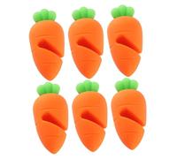 VALICLUD 6pcs Silicone Pot Lid Spill Lifters Carrot Design Heat Resistant Boil Stoppers for Kitchen Cooking Prevent Overflow for Pots and Pans