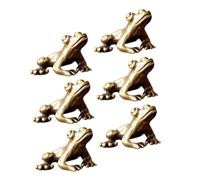 VALICLUD 6pcs Solid Brass Frog Figurines Sculpture Ornaments for Tea Table Garden Desktop Decor Collectible Home Office Decoration