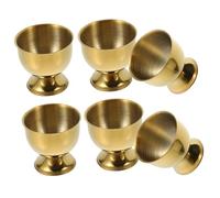 VALICLUD 6Pcs Stainless Steel Egg Holder Cups Small Beer Shape Tabletop Egg Tray for Kitchen Restaurant Dining Use