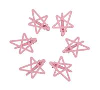 VALICLUD 6pcs Star Hair Clips for Women Kawaii Side Bangs Snap Barrettes Secure No-crease Styling Accessories for Fine Thick Hair Multipurpose Decorative Hairpins for Daily Party Use