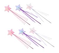 VALICLUD 6pcs Star-shaped Fairy Wands for Pink White Purple Stick Imaginative Play Props for Birthday Halloween Christmas Party Favors and Stage Performances