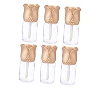 VALICLUD 6pcs Stylish Flower Shaped Lip Gloss Tubes Refillable and Oil Containers Transparent Design for Visibility for DIY Cosmetics and Liquid Storage