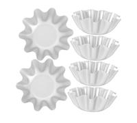 VALICLUD 6Pcs Tart Pans Aluminum Alloy Egg Tart Molds Non-Stick Baking Trays for Tartlet Desserts Afternoon Tea Party Use