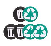 VALICLUD 6pcs Trash Bin Label Recycle Stickers PVC Waterproof Easy to Tear for School and Public Place Bins