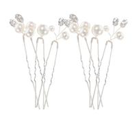 VALICLUD 6pcs U Shaped Rhinestone Pearl Hair Pins for Brides Elegant Wedding Hair Accessories for Ceremonies and Special Occasions