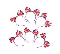VALICLUD 6pcs Uk Flag Bowknot Hair Bands for Football Fans British Flag Headbands for Sports Events and Celebrations Comfortable Elastic Hair Hoops Union Jack Design