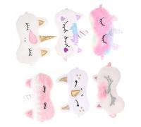 VALICLUD 6Pcs Unicorn Plush Eye Mask Soft Cotton Fiber Sleep Cover for Travel Nap Home Use Contoured Fit Blocks Light for Comfortable Rest