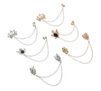 VALICLUD 6pcs Vintage Brooch for Men Suit Collar Pins with Alloy Material and Secure Closure, Decorative Crown and Dragon Head Designs, for Daily Wear and Formal Occasions