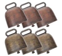 VALICLUD 6Pcs Vintage Copper Animal Bells Pet Collar Bell Pendants Lost Cow Ornaments Premium Quality Metal Bells for Pets for Cattle Farm Use