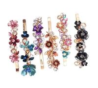 VALICLUD 6pcs Vintage Metal Flower Hair Barrettes for Women Durable Copper Hair Clips with Shiny Floral Design Suitable for Weddings Parties and Everyday Styling