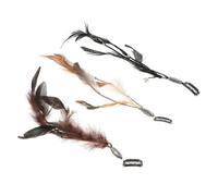 VALICLUD 6pcs Vintage Plume Hair Clips Set Decorative Material with Silver Detail Fit Different Hair Colors for Cosplay and Carnival Classic American Look Style
