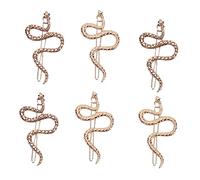 VALICLUD 6pcs Vintage Snake Hair Clips Shape Hairpins for Women Non- Design Textured Retro Hair Accessories Gold Antique Finish